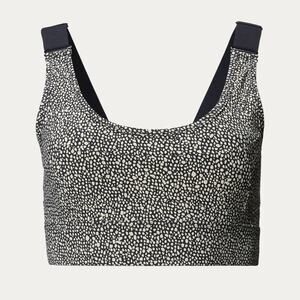 Varley Edris Sports Bra Mixed Pebble Size XS Black Cream Dot Print Cute Chic Gym